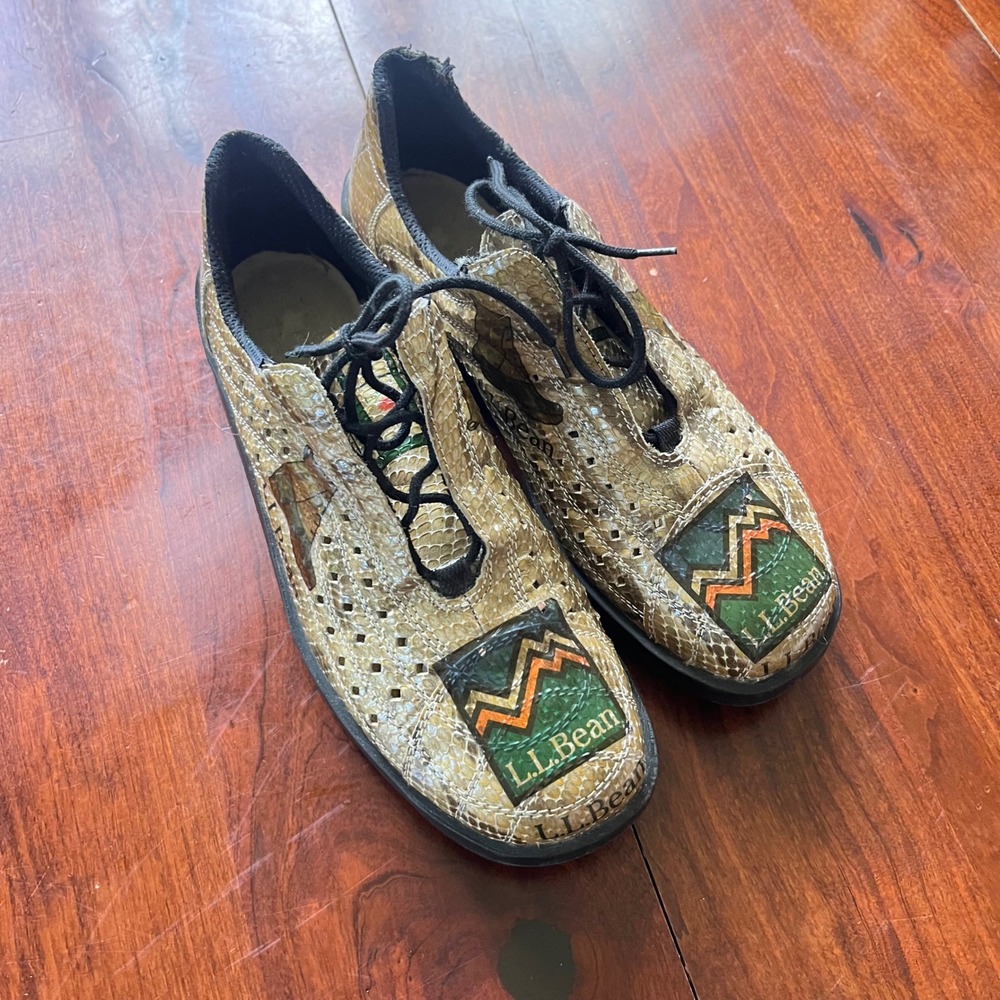 RARE! L.L. Bean X Rieker Graphic Faux Snakeskin Oxfords Women 39 Antistress